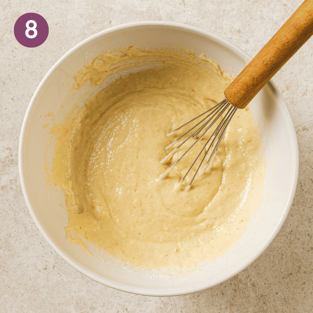 Mixed batter in mixing bowl.