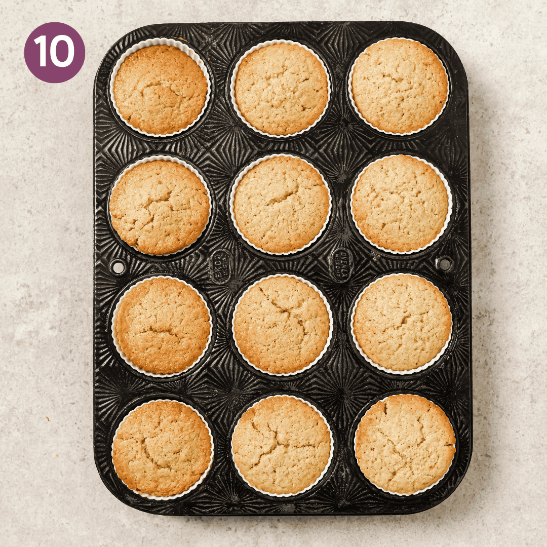 Baked cupcakes in muffin tin.