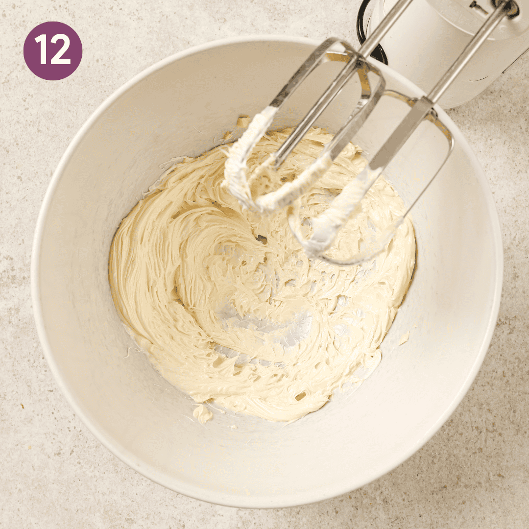 Butter beat with an electric mixer in a large bowl.