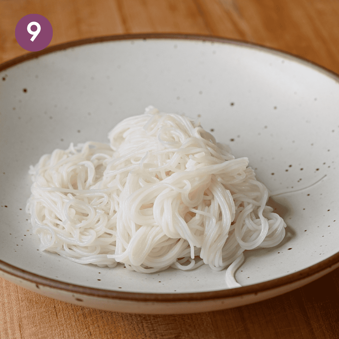 noodles in a bowl.