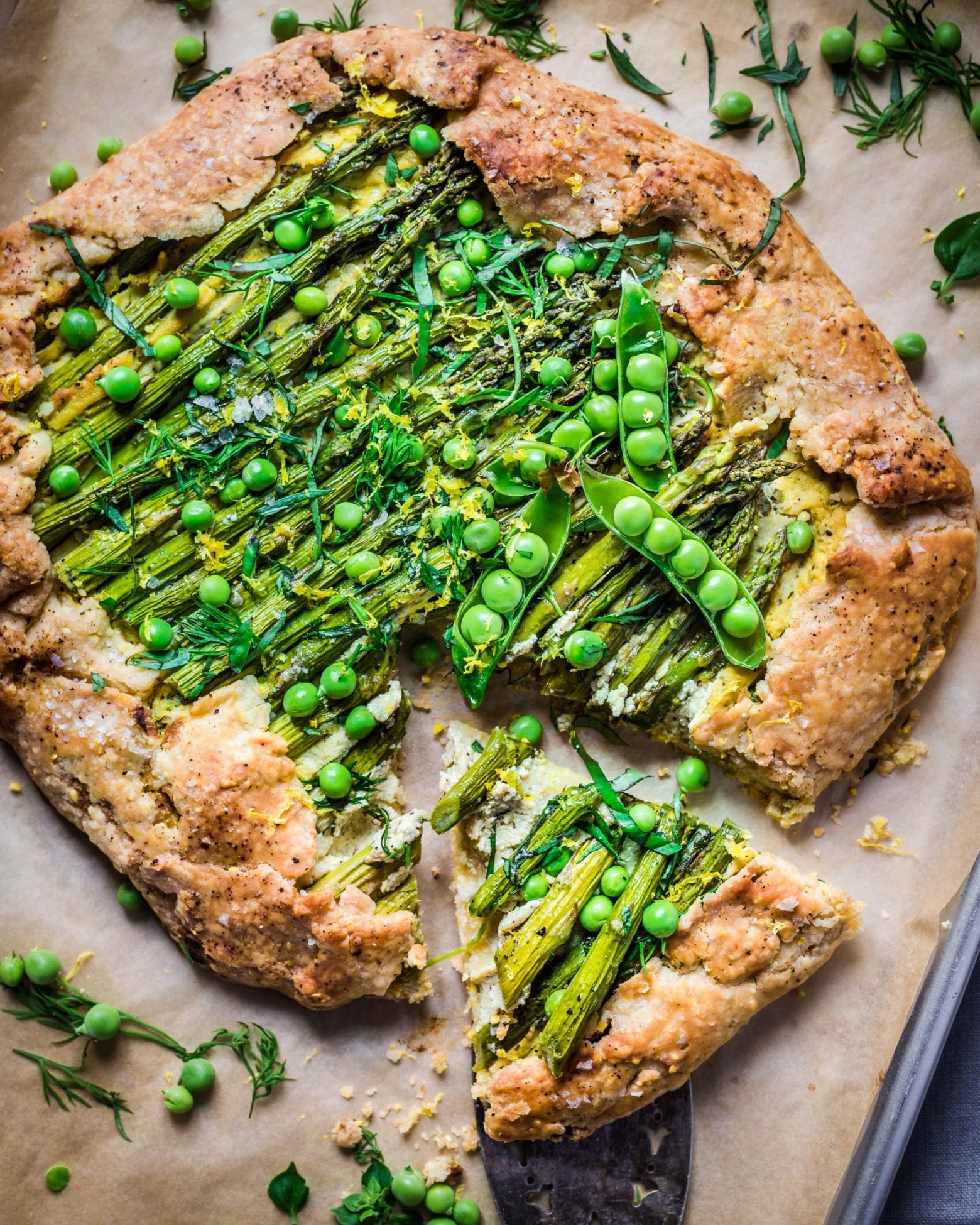 Savory Asparagus Galette with Vegan Ricotta
