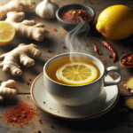 spicy ginger lemon tea with cayenne pepper
